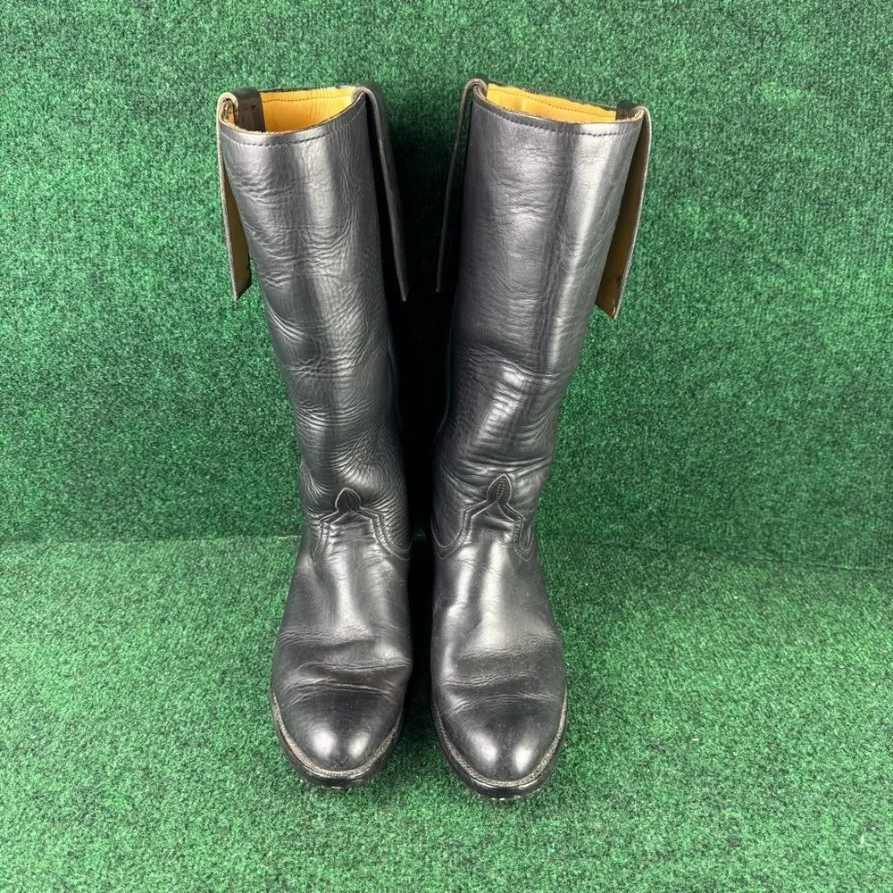 Anderson Beans Boots Men’s Size 9 D Black Leather Cowboy Boot Made In USA